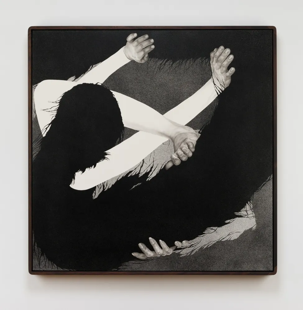 Samantha Yun Wall, Wild Seeds №2, 2024. Ink and conté crayon on clay-coated board.